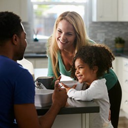 family in home