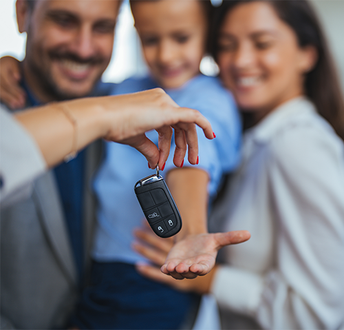 handing car keys over to family