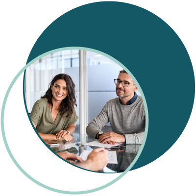 private banking couple in office