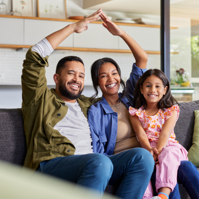 new home owners with child in new home